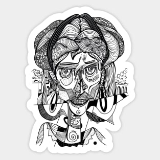 Abstract gypsy lady Sticker